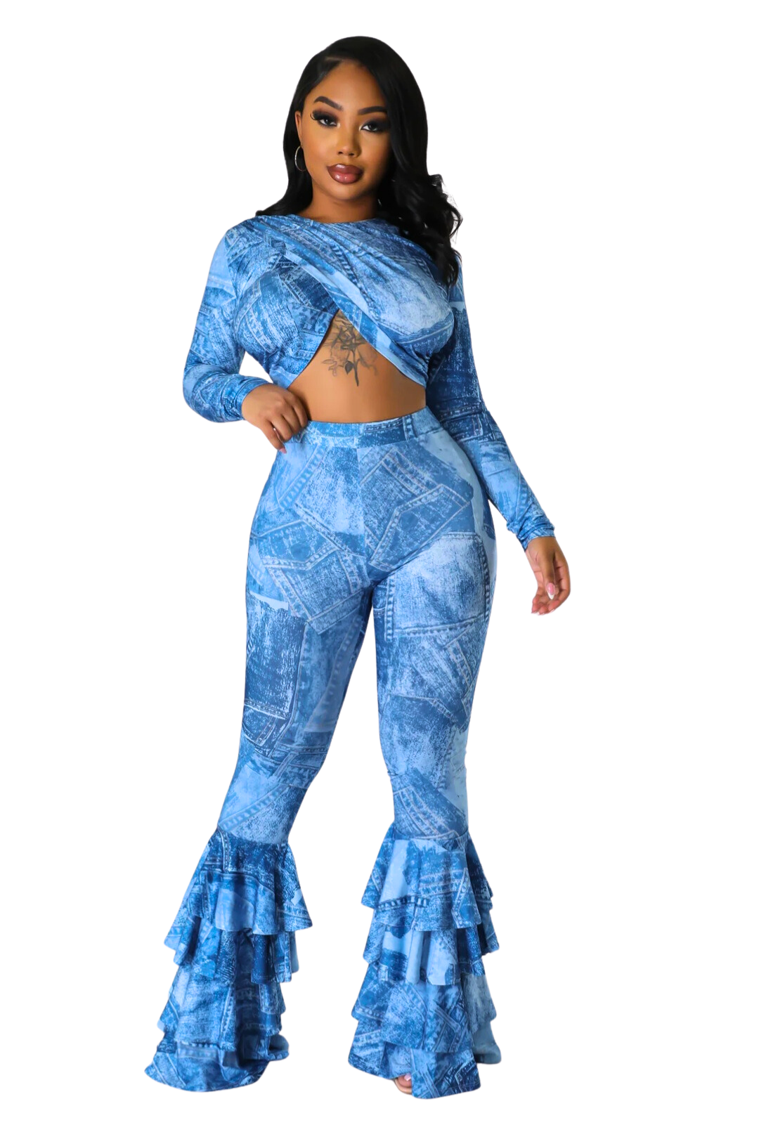 Denim Baddie Two piece set